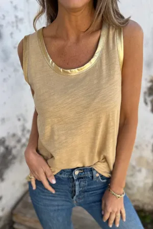 Contrast Trim Round Neck Tank Top