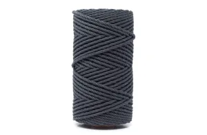 Cotton Rope Zero Waste 3 Mm - 3 Ply - Anthracite Gray