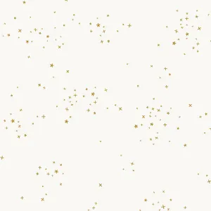 Cotton   Steel Basics, Freckles in Cloud White Metallic