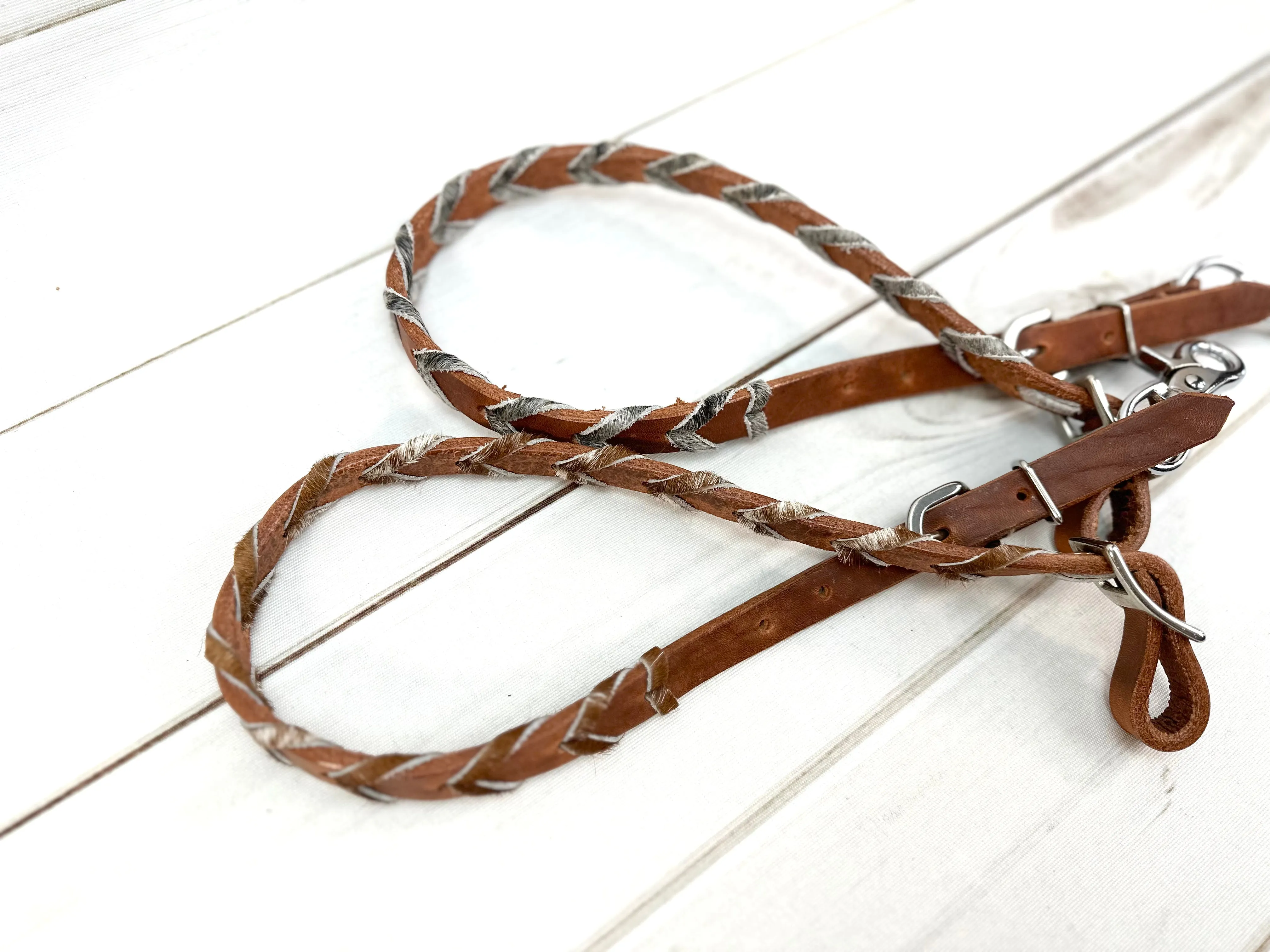 Cowhide Laced Leather Wither Strap