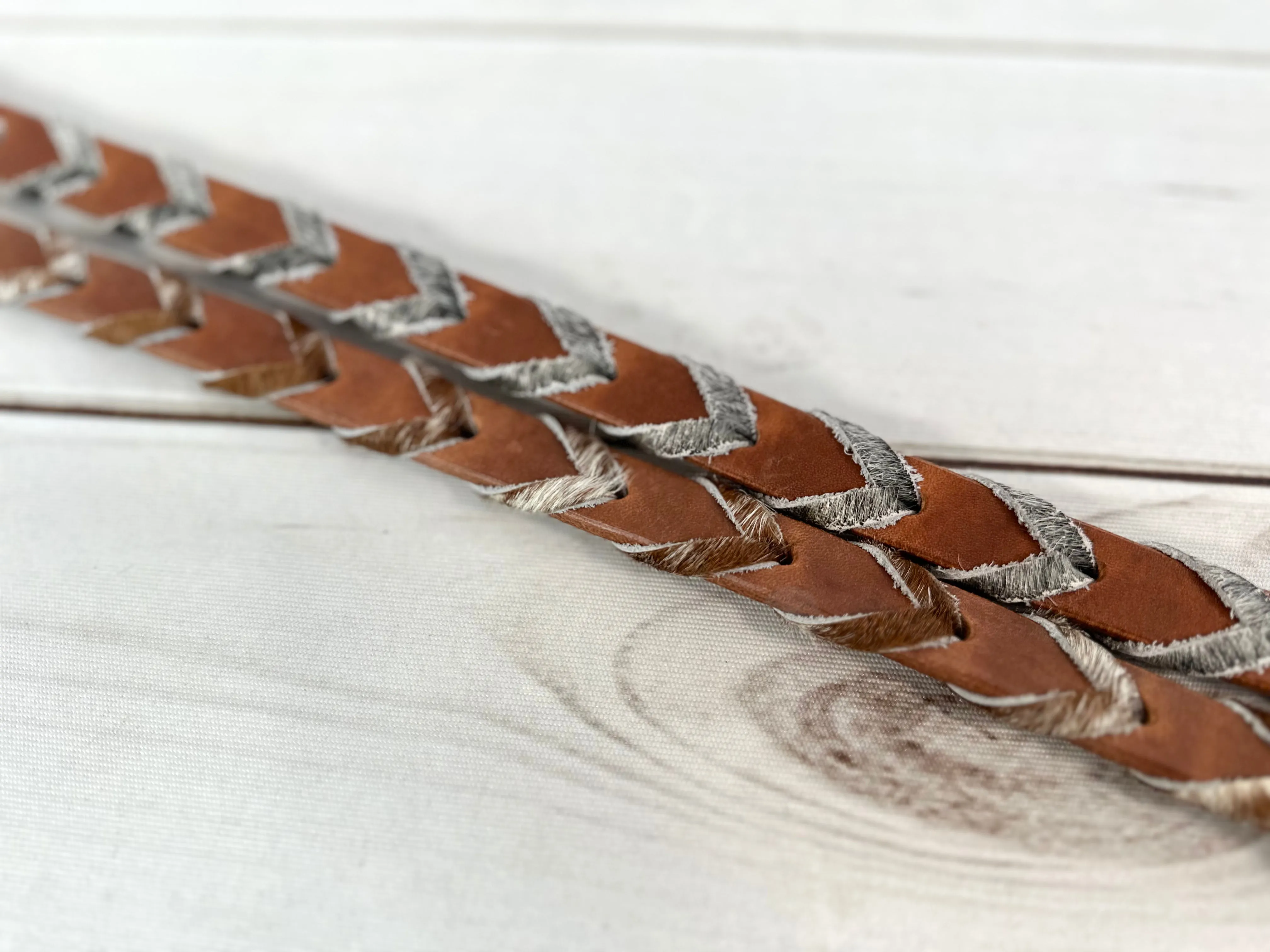 Cowhide Laced Leather Wither Strap