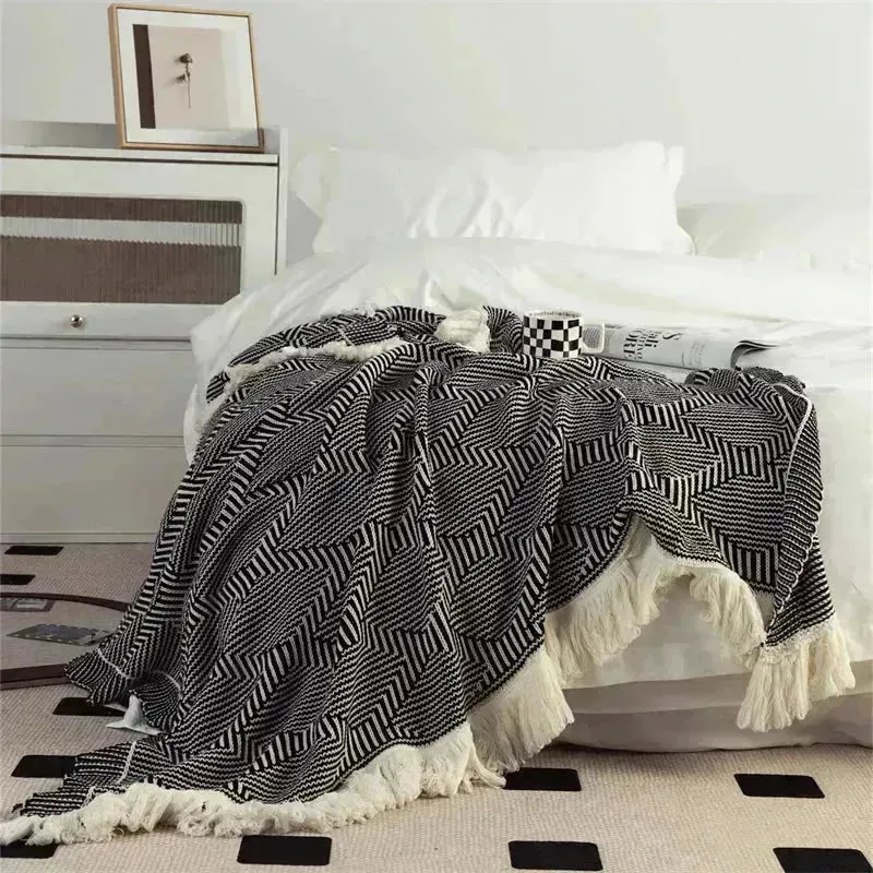 Cozy Macrame Meadow Throw Blanket