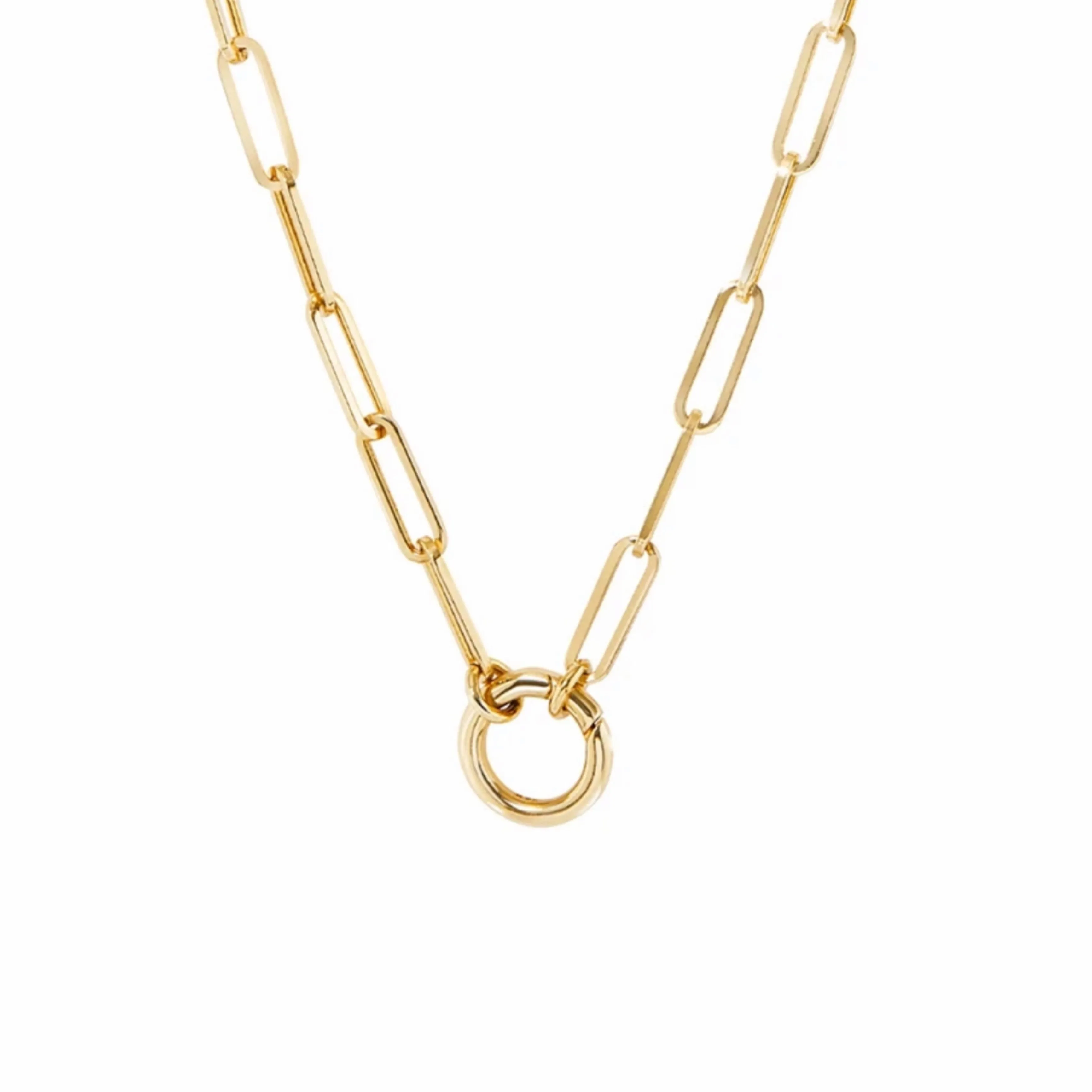 CZ Evil Eye & Horn Charms Necklace - Gold