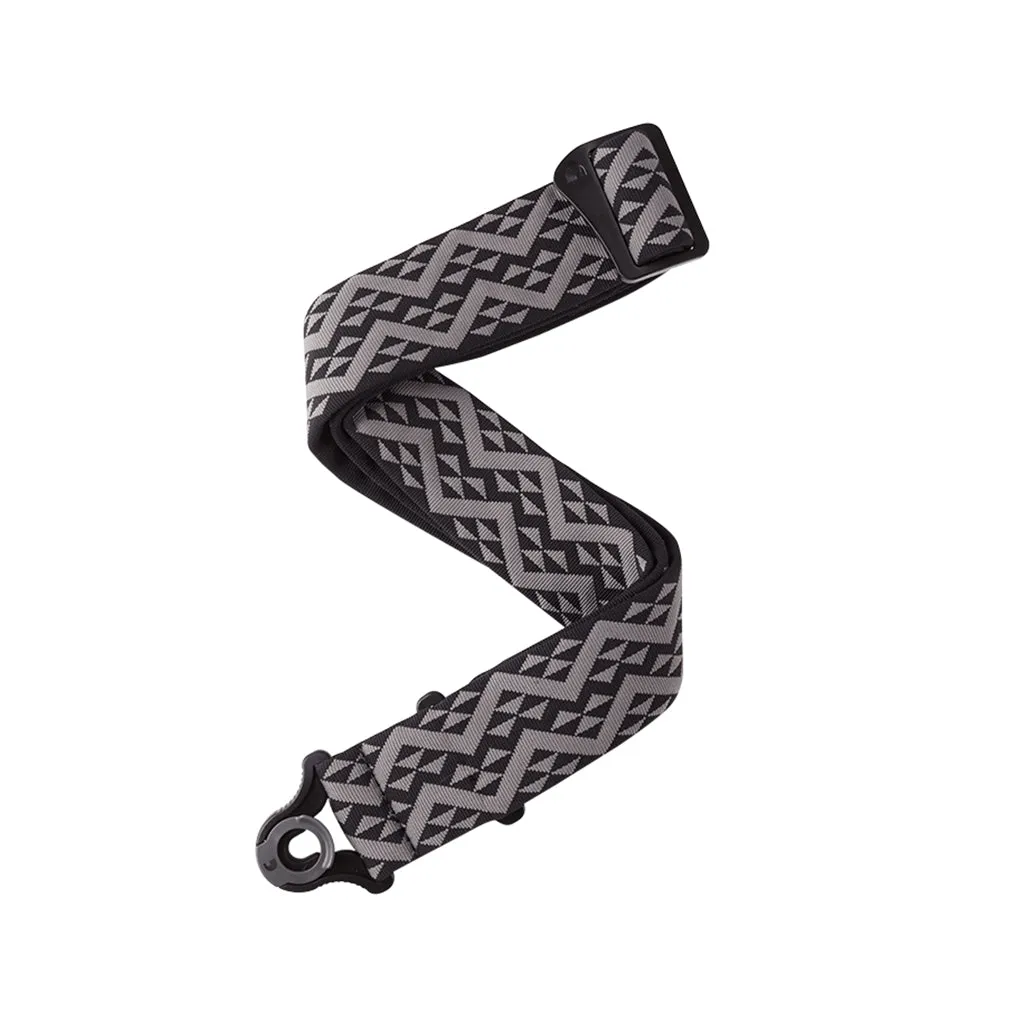D'Addario 50mm Auto Lock Guitar Strap, Black Geometric Padded