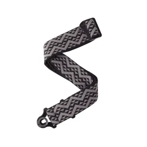 D'Addario 50mm Auto Lock Guitar Strap, Black Geometric Padded