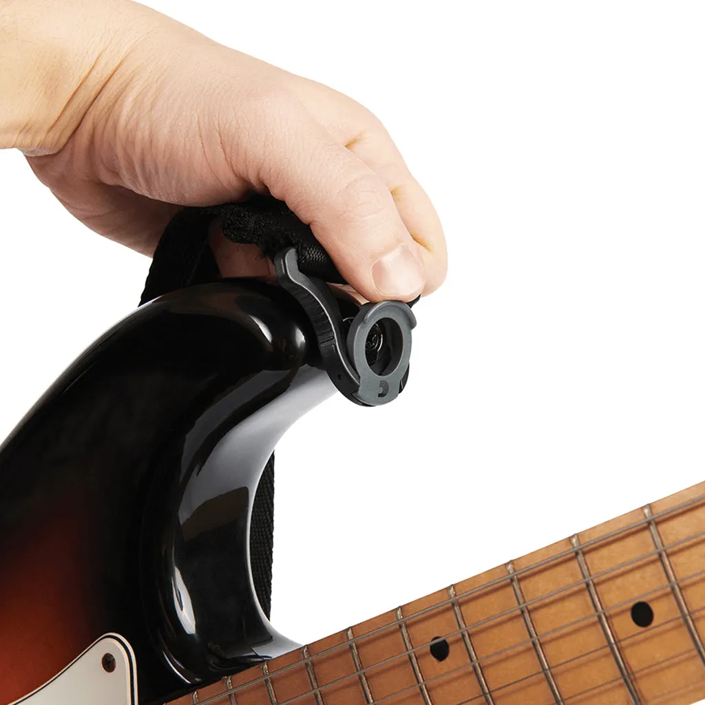 D'Addario 50mm Auto Lock Guitar Strap, Black Geometric Padded