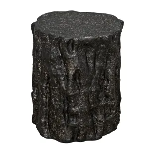 Damono Stool/Side Table, Black Fiber Cement