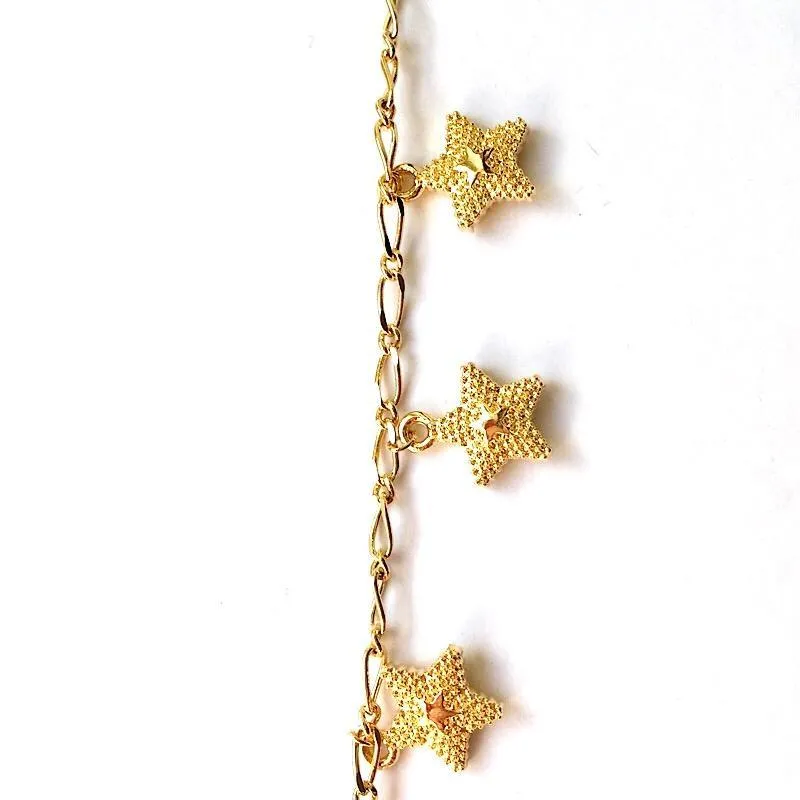 Dangling Starfish Charms Gold Chain by the Inch (#732)