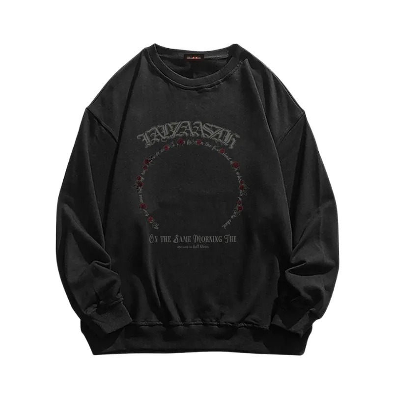 Dark Rose Alphabet Print Sweatshirt