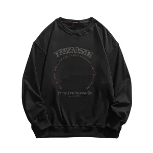 Dark Rose Alphabet Print Sweatshirt