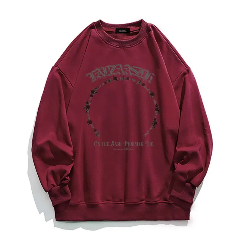 Dark Rose Alphabet Print Sweatshirt
