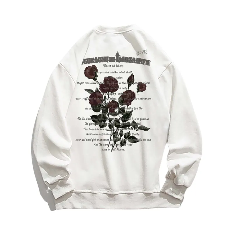 Dark Rose Alphabet Print Sweatshirt