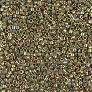 DB 508, 24 Karat Gold Plated - Light Green - Metallic - AB - Miyuki Delica Beads - Size 11 - 5 grams - Japanese Cylinder Seed Beads -