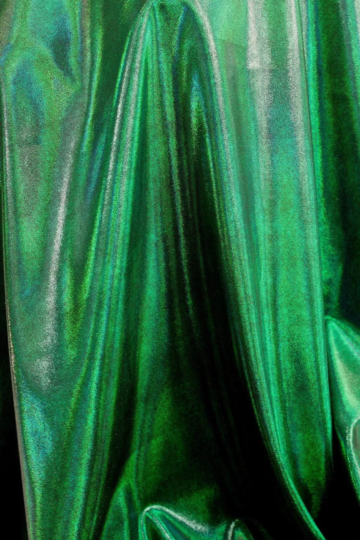 Deep Green Metallic Spandex Fabric Sample