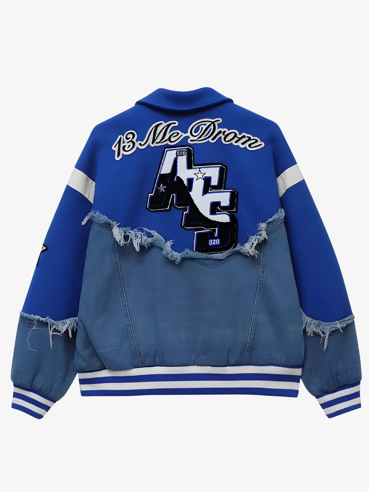 DENIM PATCHWORK BASEBALL JACKET