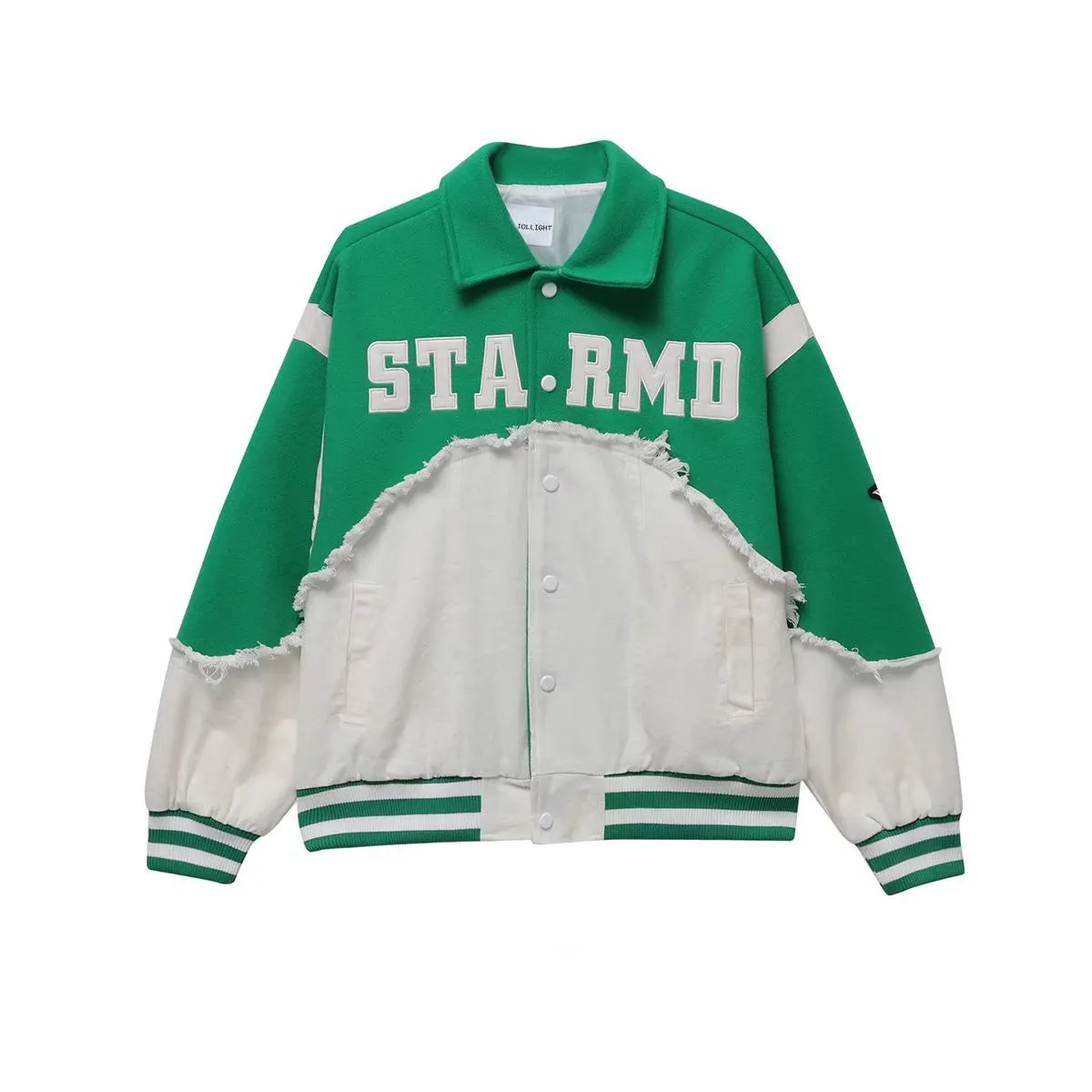 DENIM PATCHWORK BASEBALL JACKET