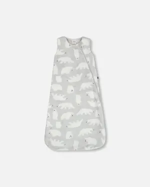 Deux Par Deux Polar Bear Print Fleece Sleep Sack TOG 2.0: Size 0/6M to 18/36M