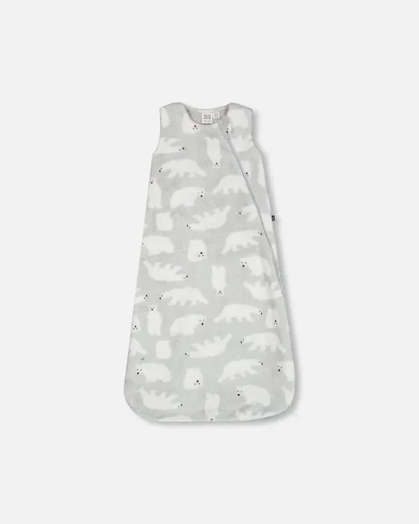 Deux Par Deux Polar Bear Print Fleece Sleep Sack TOG 2.0: Size 0/6M to 18/36M