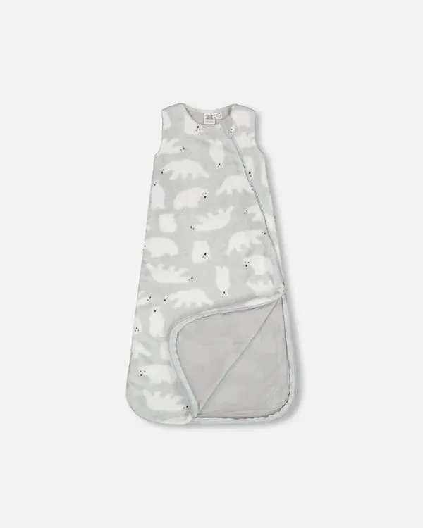Deux Par Deux Polar Bear Print Fleece Sleep Sack TOG 2.0: Size 0/6M to 18/36M