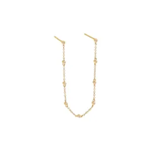 Diamond By The Yard Double Chain Stud Earring 14K