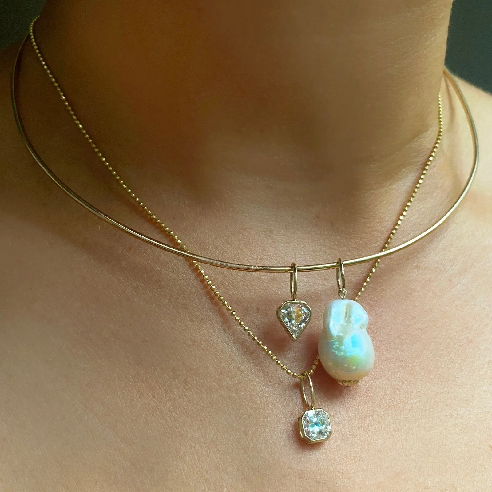 Diamond Cut Bead Chain Necklace