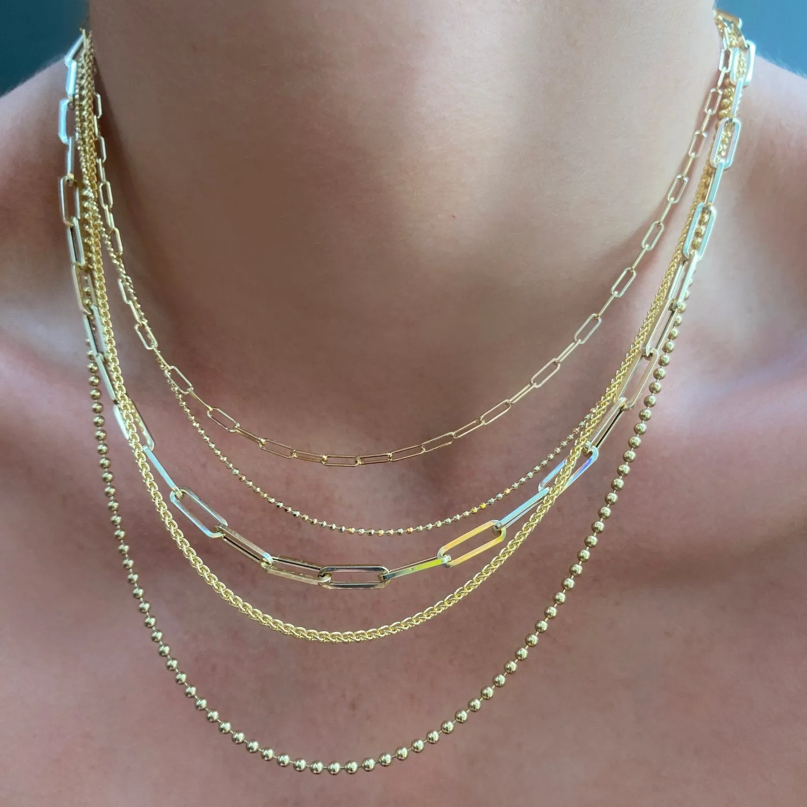 Diamond Cut Bead Chain Necklace