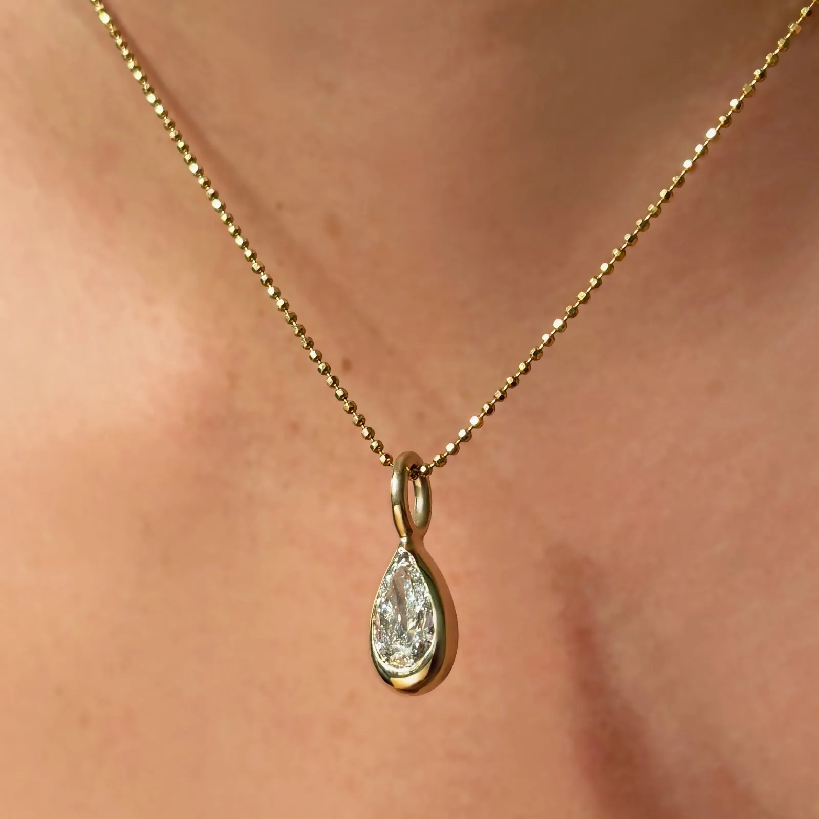 Diamond Cut Bead Chain Necklace