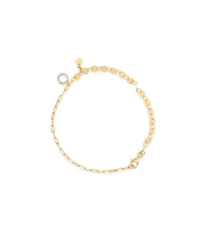 Diamond Half Chain Charm Bracelet