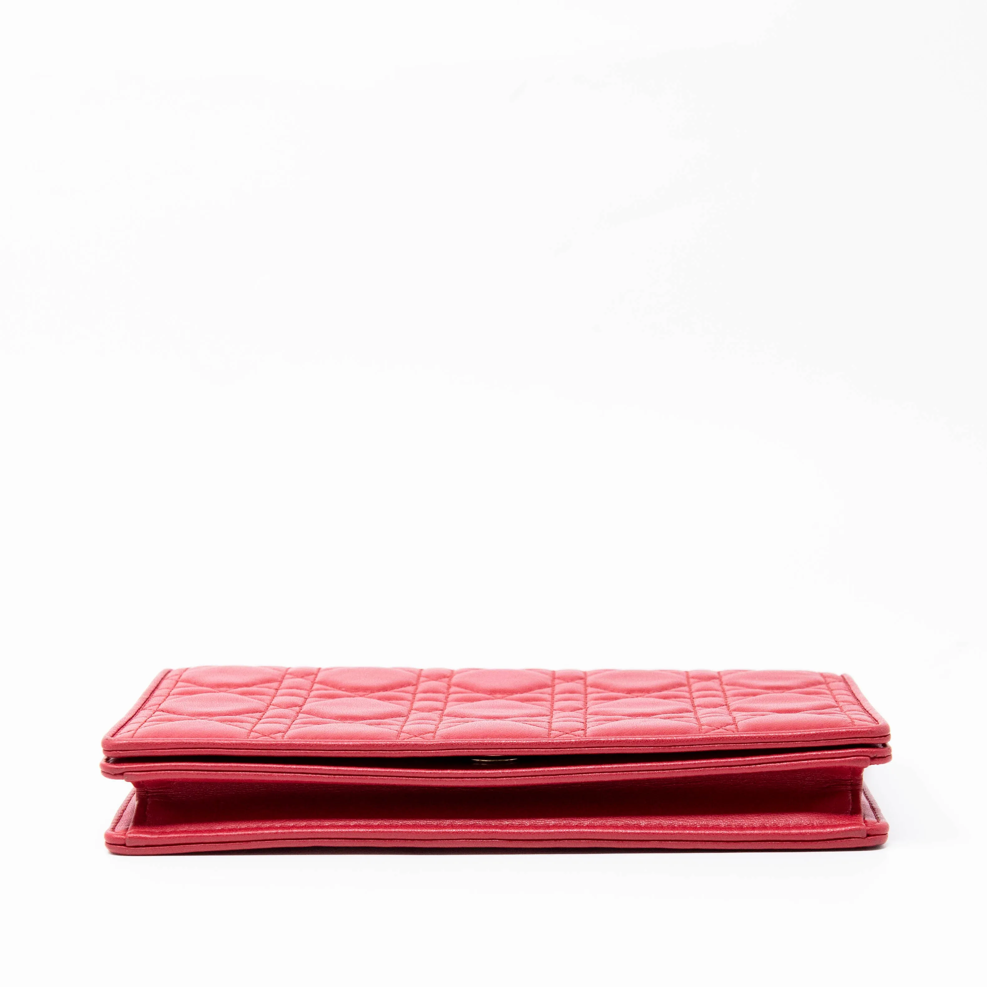 Dior Red Lady Dior Pouch with Chain