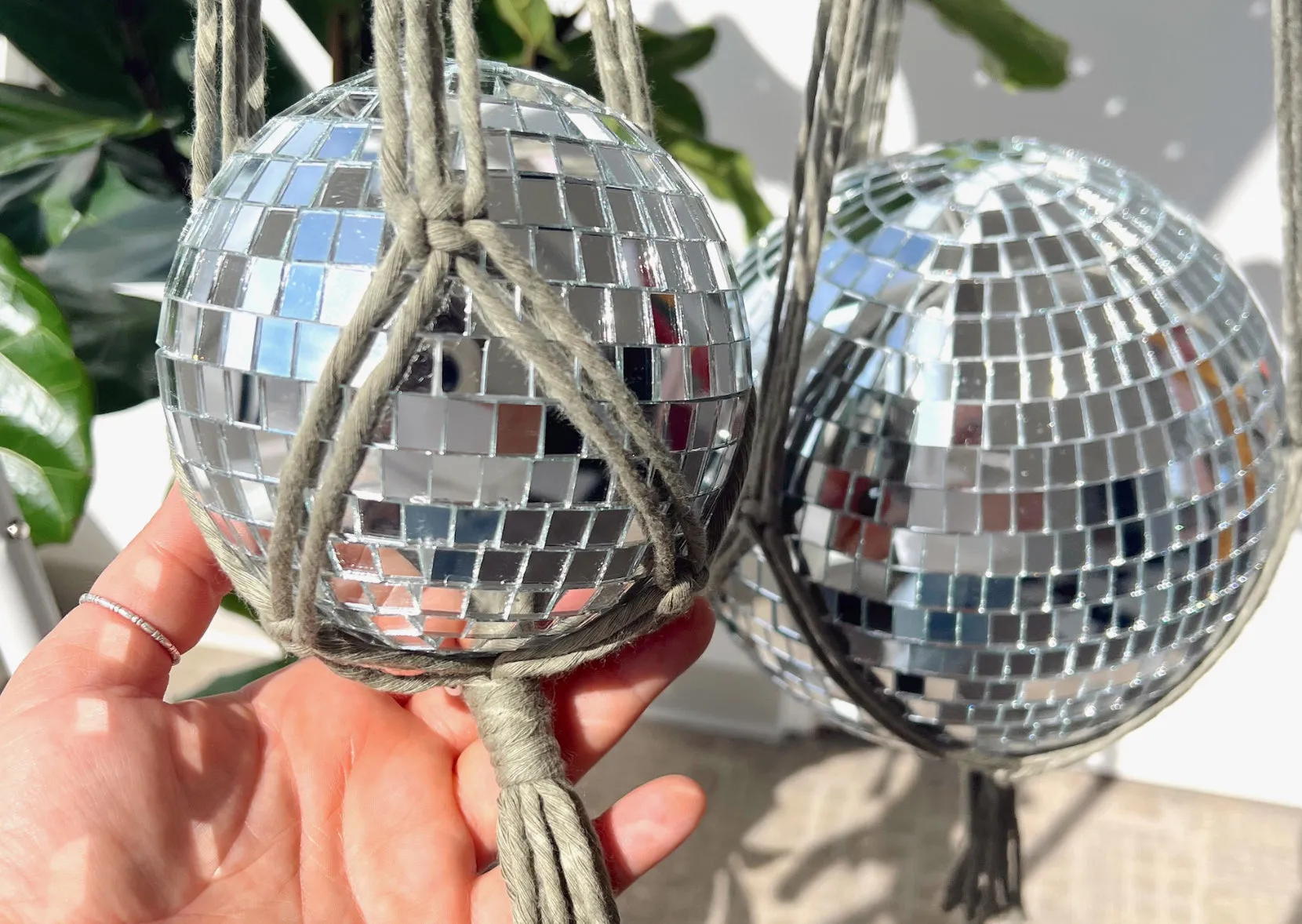 Disco Ball in Macrame