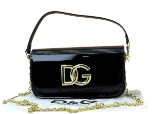 Dolce & Gabbana DG Logo Patent Leather Shoulder Bag (12x22)
