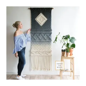 Doris Macrame Wall Hanging - Dyed Diamond Tapestry