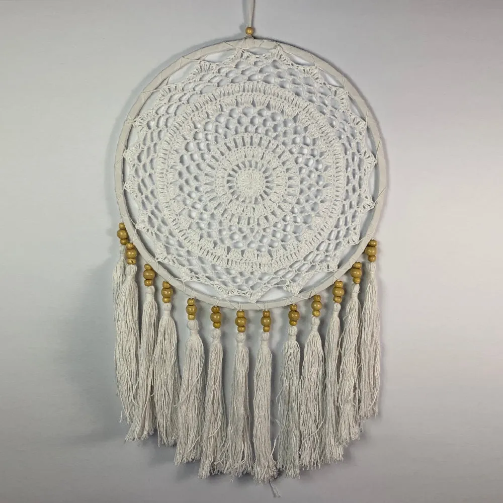 Dreamcatcher White with Tassels 32cm NEW!