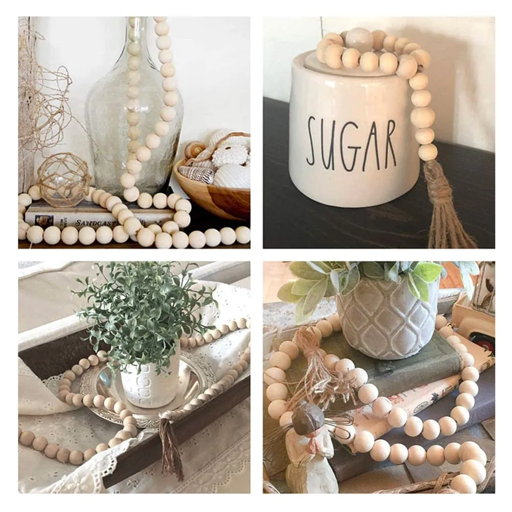 Earth Decor Wooden Bead Garland