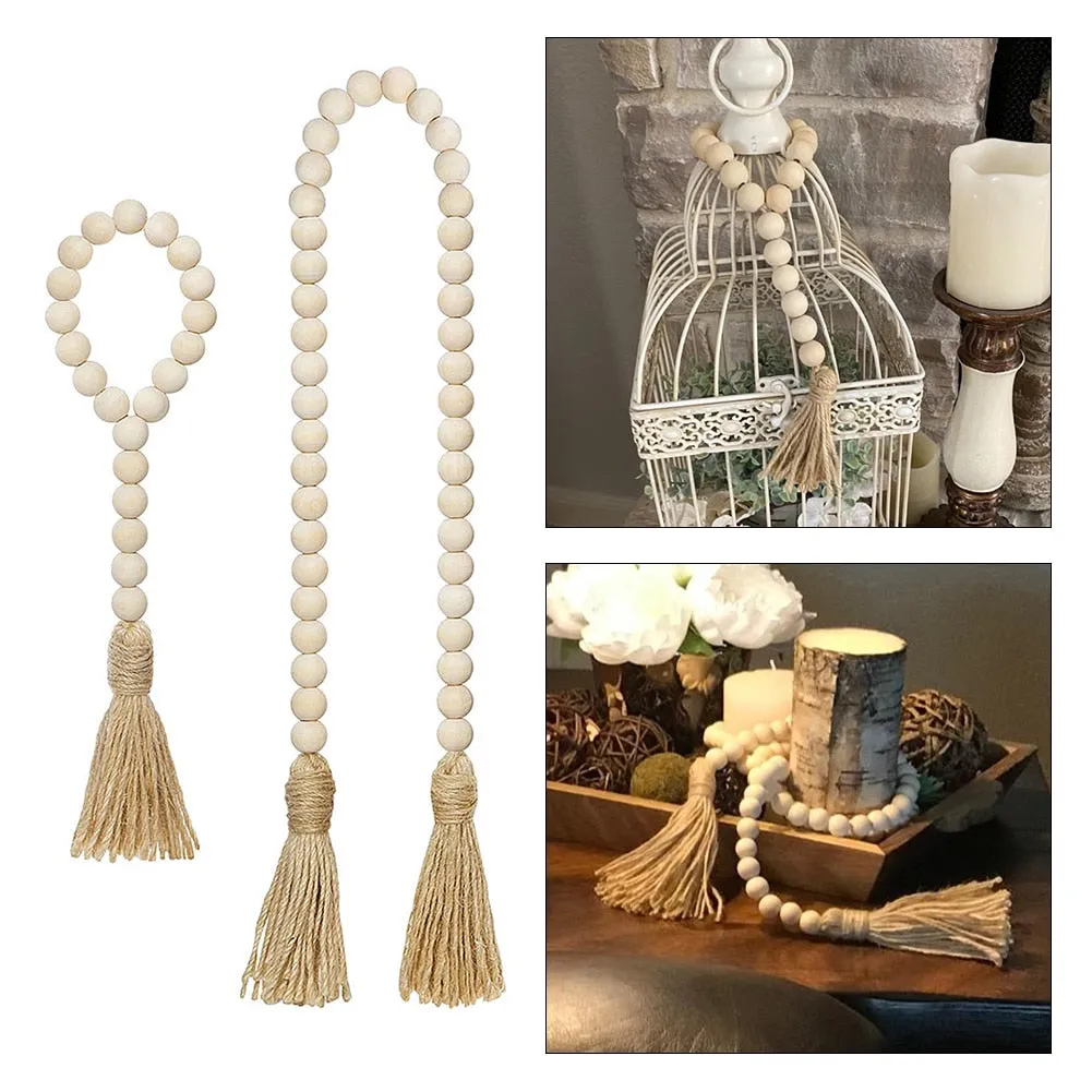 Earth Decor Wooden Bead Garland