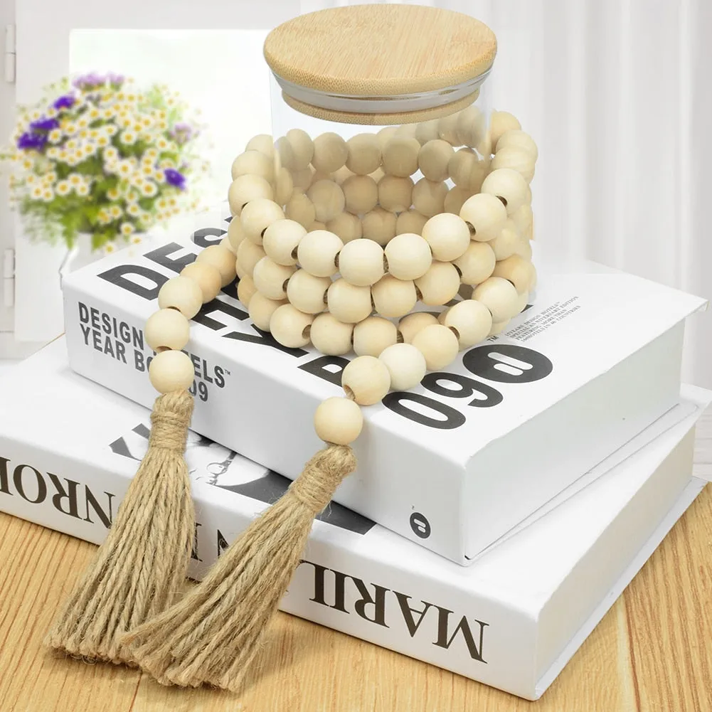 Earth Decor Wooden Bead Garland