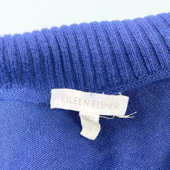 Eileen Fisher Cardigan Sweater Womens Large Organic Cotton Cashmere Minimalist