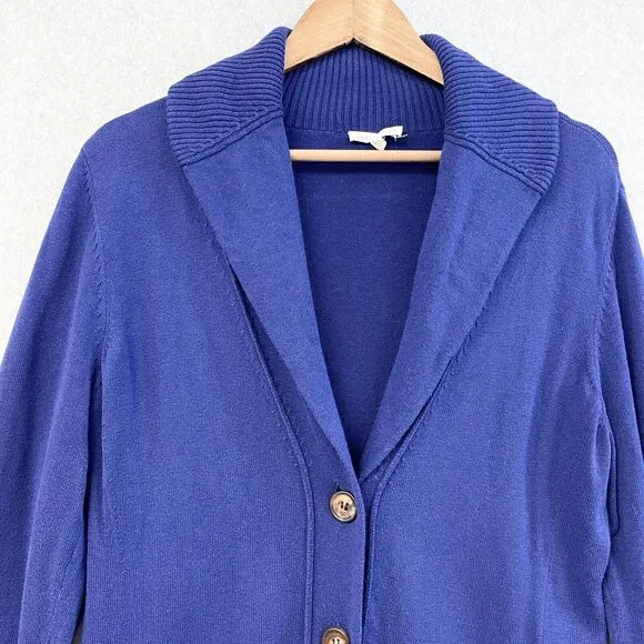 Eileen Fisher Cardigan Sweater Womens Large Organic Cotton Cashmere Minimalist