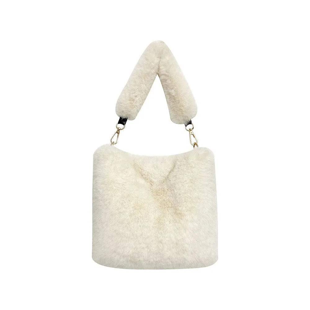 Elegant Faux Fur Minimalist Baguette Bag