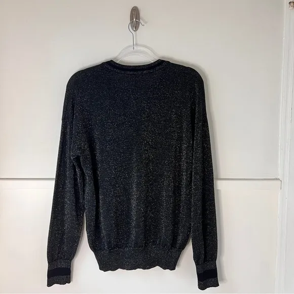 Equipment Lucinda V-Neck Black Metallic Sweater