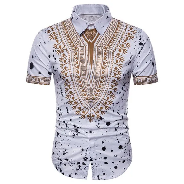 Ethnic Style Triangle Print Shirt