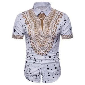 Ethnic Style Triangle Print Shirt