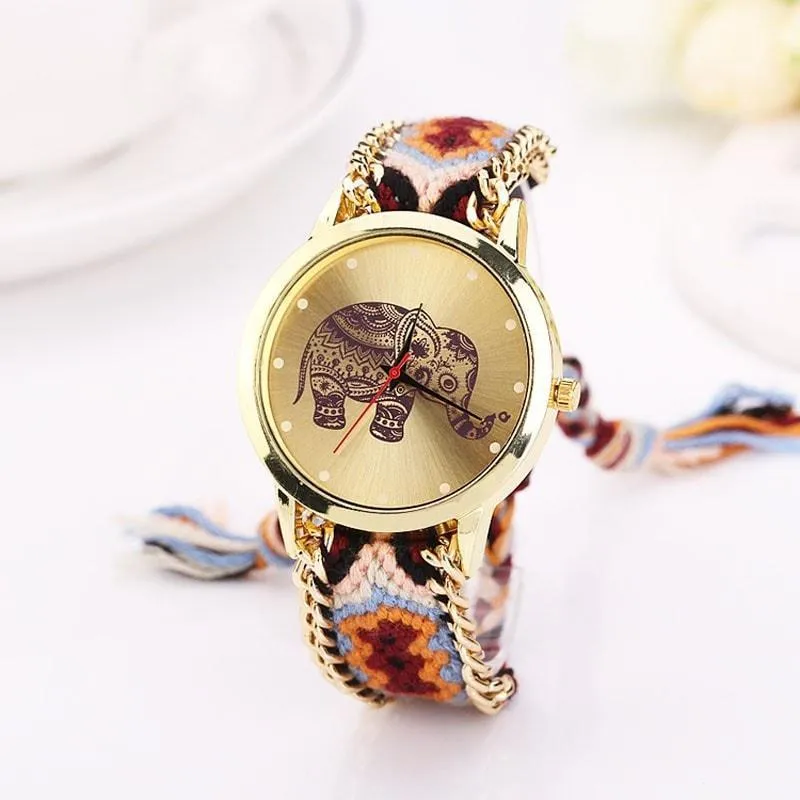 Ethnic Weave Elephant Quartz Watch