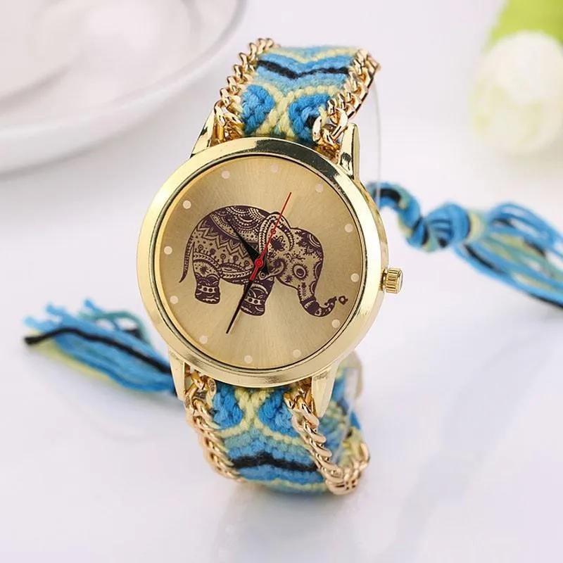 Ethnic Weave Elephant Quartz Watch