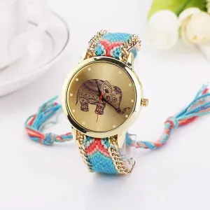Ethnic Weave Elephant Quartz Watch