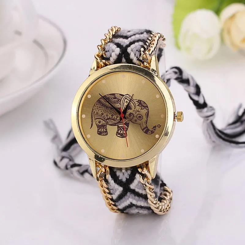 Ethnic Weave Elephant Quartz Watch
