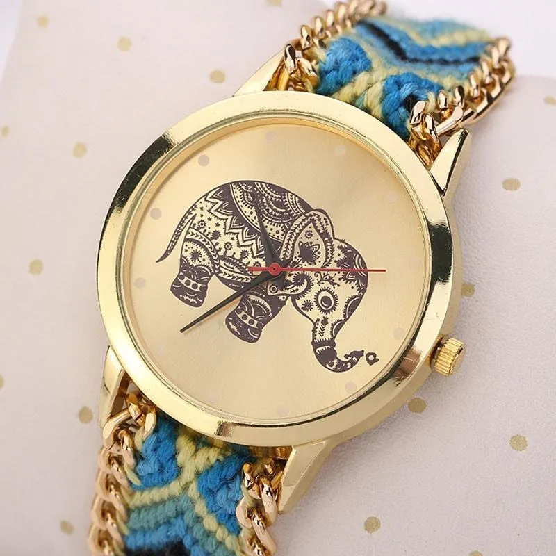 Ethnic Weave Elephant Quartz Watch