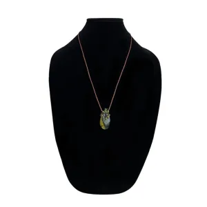 Exorrhiza Nature Inspired Macrame Jewelry Tree Necklace with Amber Gemstone Pendant