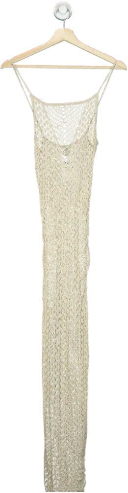 Fashion Nova Beige Metallic Yarn Knitted Dress UK XL