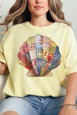 Faux Patchwork Seashell Comfort Colors Adult Ring-Spun Cotton Tee